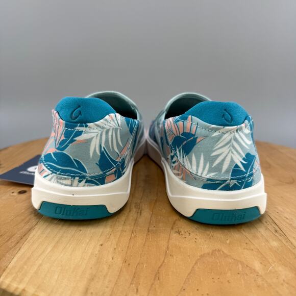 OluKai Lae\'Ahi Pa\'i Mens Size 10.5 Shoes Swell/Aloha Blue Floral Slip On Sneaker main image 4